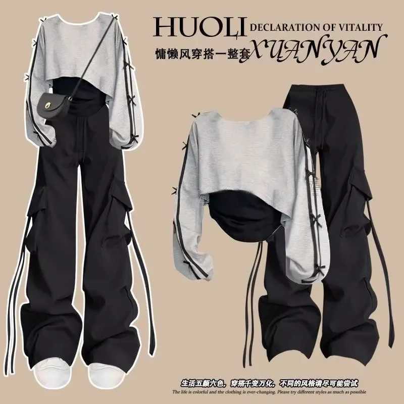 Fashion Casual 3 Piece Sets Elegant Women Long Sleeve Shirt Vest Trousers 2025 New Suit M260313