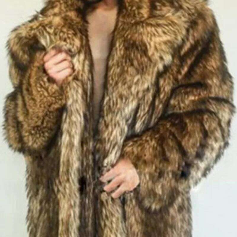 PFHQ Men's Thickened Warm Faux Fur Coat Long Camping Niche Loose Heavy Industry Advanced Outdoor Autumn New Windbreakers 21Z2173 Z260313