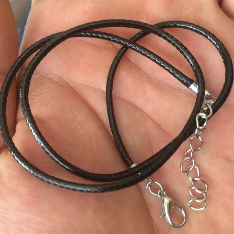 New Black PU Leather Choker Necklaces for Twisted Braided Cord Chain Necklace Clasp String Ropes Men Women gargantilha 2mm H260312