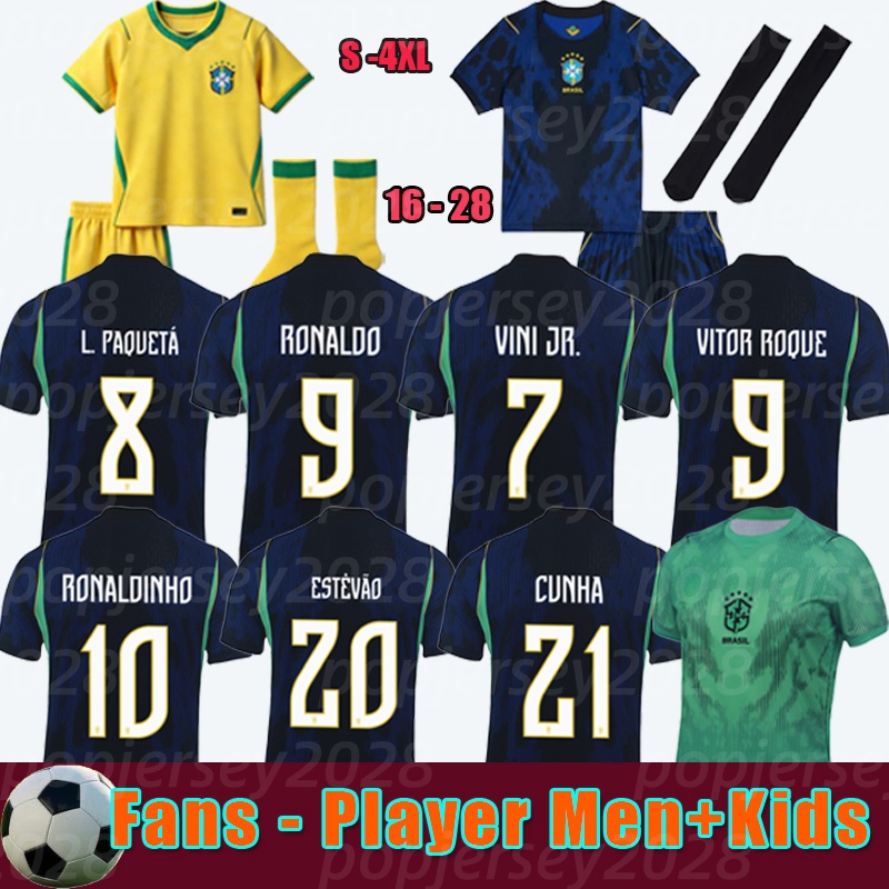 26 27 World Cup brazil jersey 2026 soccer jerseys Camiseta de futbol PAQUETA RAPHINHA football shirt maillots VINI JR RICHARLISON men kids kit NEYMAR JR