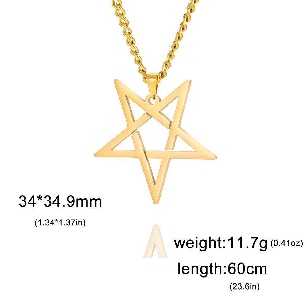 Dawapara Inverted Pentacle Necklace Gothic Pentagram Pendant Occult Amulet Witchcraft Stainless Steel Jewelry H260312