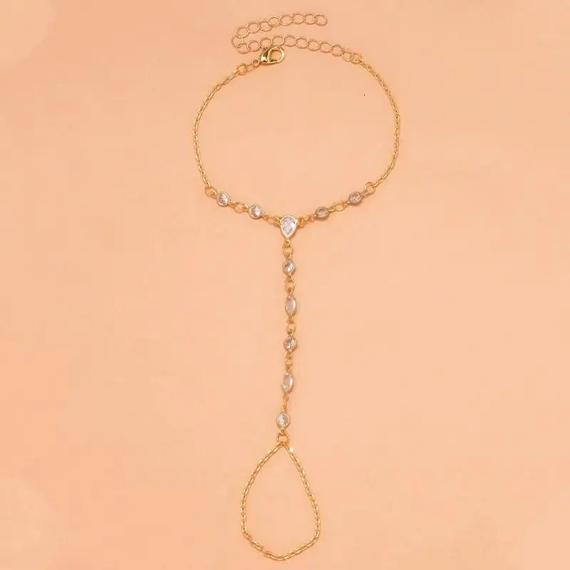 Fashion Transparent Rhinestone Beades Bracelet for Women Light Bracelet Connected Finger Ring Jewelry Accessories Gifts 260313