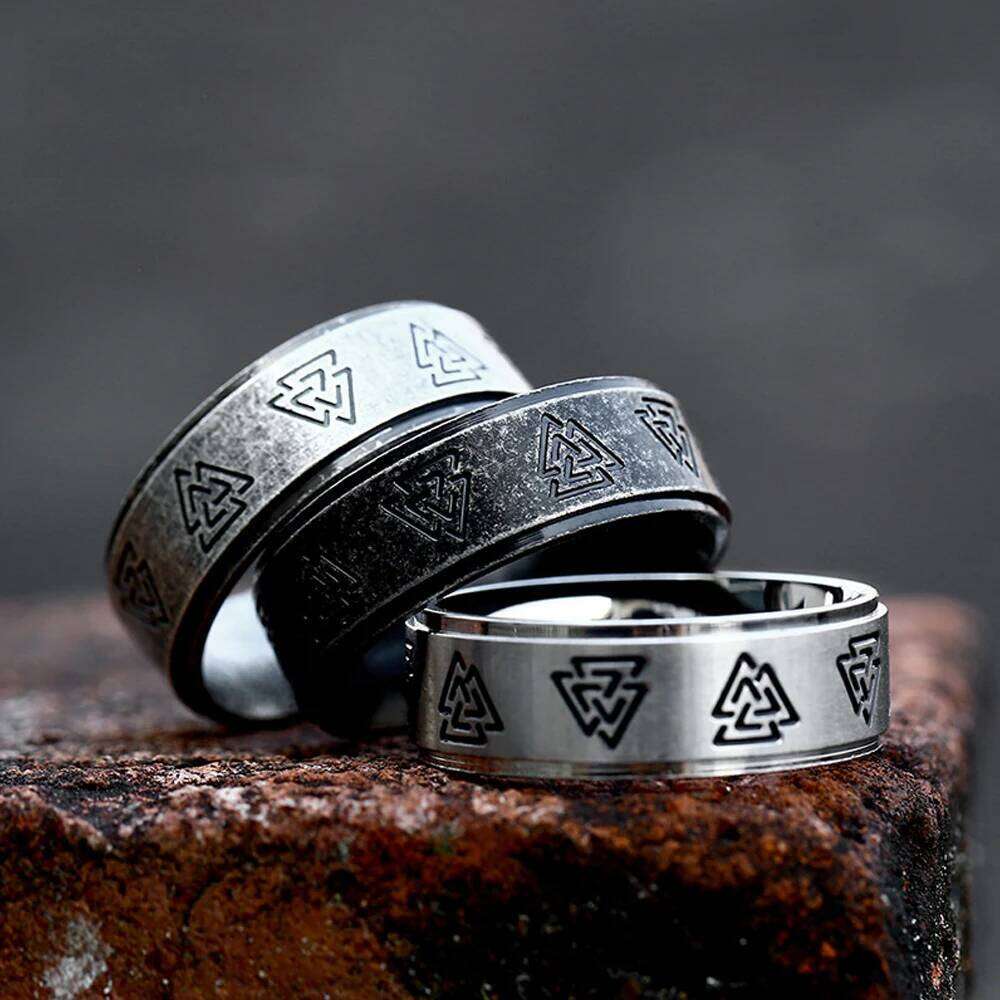 Fashion Nordic Rune Ring for Men Women Simple Amulet 316L Stainless Steel Vintage Viking Rings Jewelry Gift Wholesale H260312