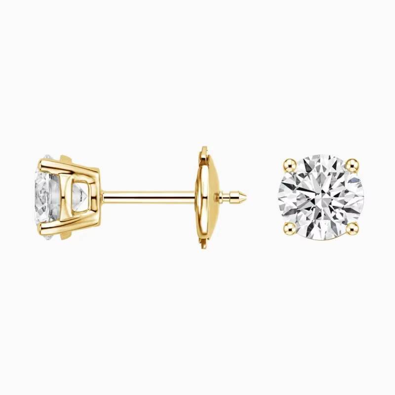 14K Solid Gold Earrings 03ct 05ct Lab Grown Diamond Stud Earrings Luxury Jewelry with Lab CVD HPHT Diamonds