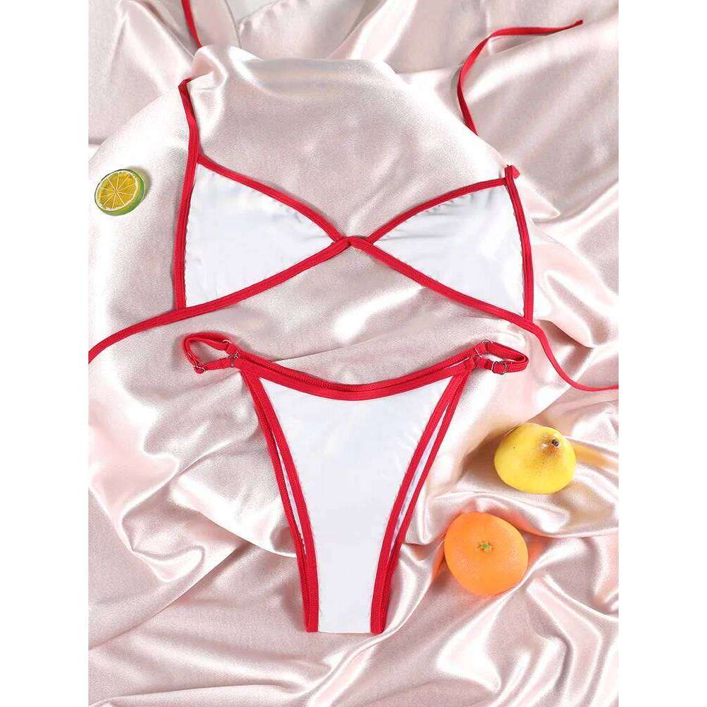 Triangle Bikini Set For Women 2025 Bathing Suit Biquinis Sexy Swimwear Low Waist Bikinis Beachwear Bordered Swimsuits Y260303