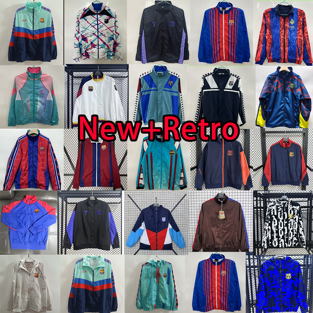 New + Retro 2025 2026 Barcelonaes Double-sided Wear Sports Leisure football Jacket tracksuit soccer LAMINE YAMAL soccer Barce soccer waterproof windbreaker jerseys