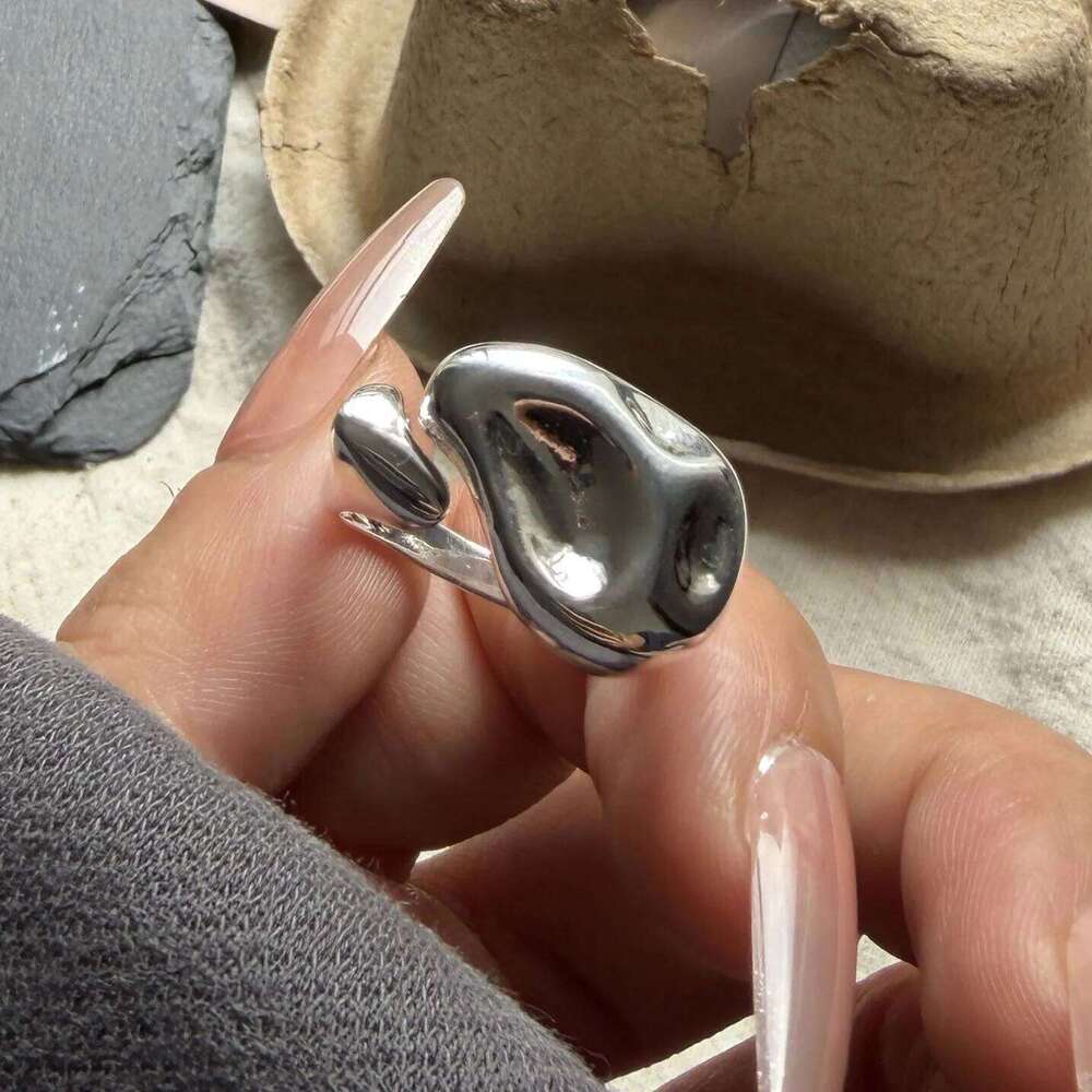 925 Sterling Silver Rings For Women Vintage Handmade Adjustable Shinning Stone Ring Fashion Female Bijoux Gift H260312