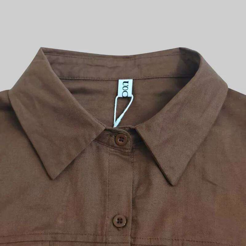 Gymystars Long Sleeve Woman Fall 2026 Lapel Shirt Dress Fashion Loose Pleated Belt Decoration Casual Button Maxi Dresses Z260314