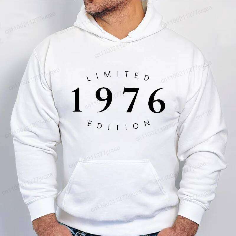 New Fashion Men's Sweatshirt Winter Autumn Casual Hoodies Vintage EST Birthday Limited Edition 50th 1976 Sweatshirts Z260314