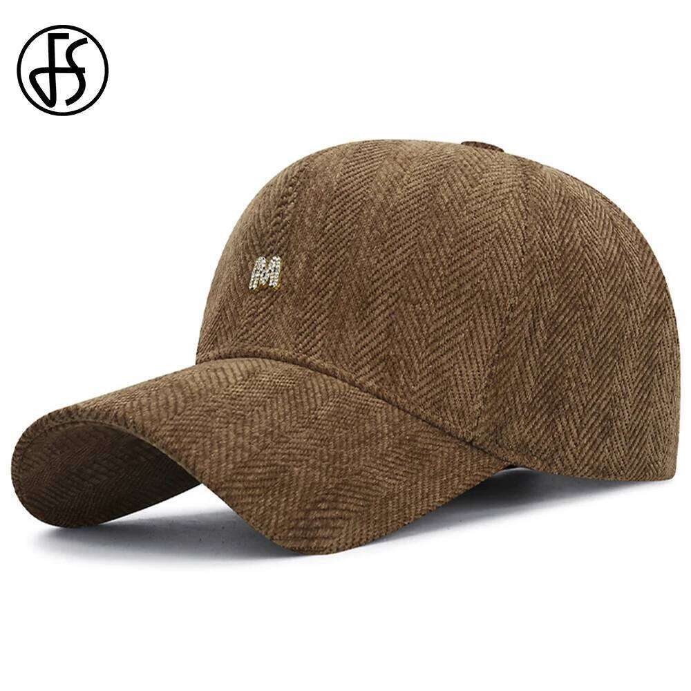 FS Luxury Rhinestone Letter Women Hat Brown Pink Winter Baseball Cap For Men Stylish Korean Street Couple Hats Gorras Hombre Z260314