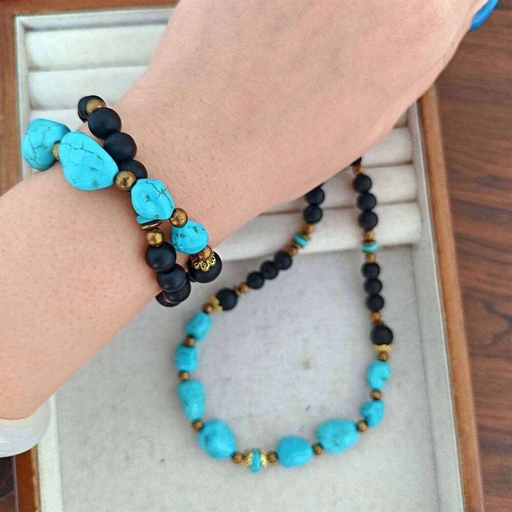 New Men's Turquoise for Men Surf Punk Necklaces Unique Necklace Niche Design Hip Hop Choker Jewelry Gifts H260312
