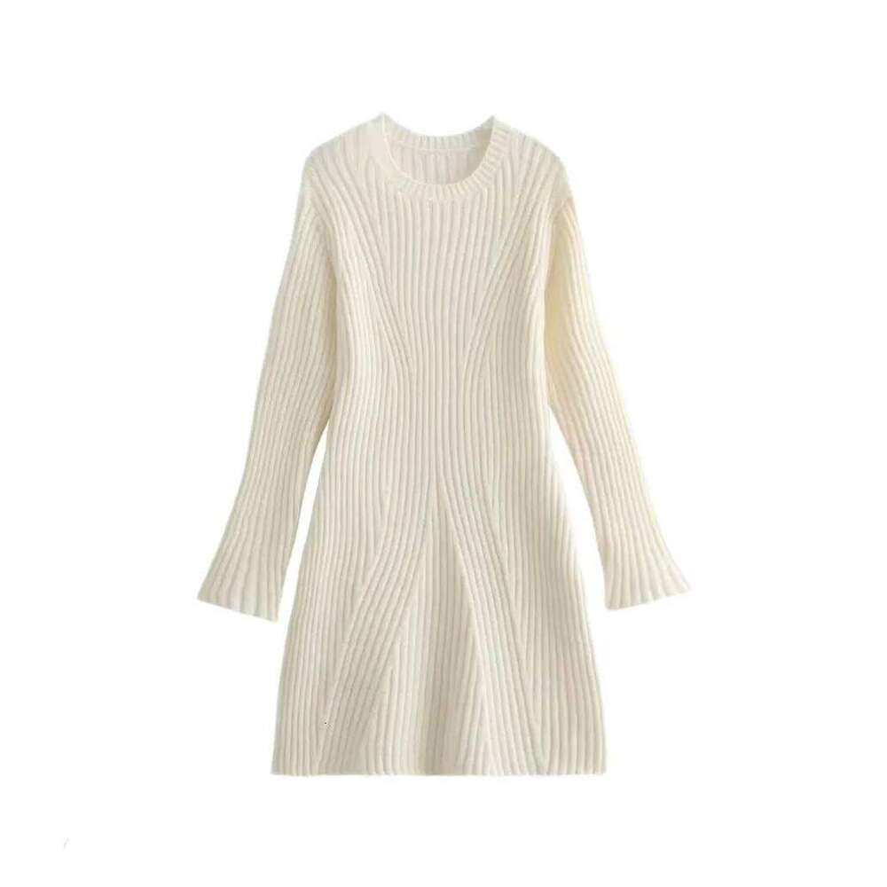 Women Mini Sweater 2025 Autumn Winter Women's New Fashionable Ribbed Knitting One Piece Dress Z260313