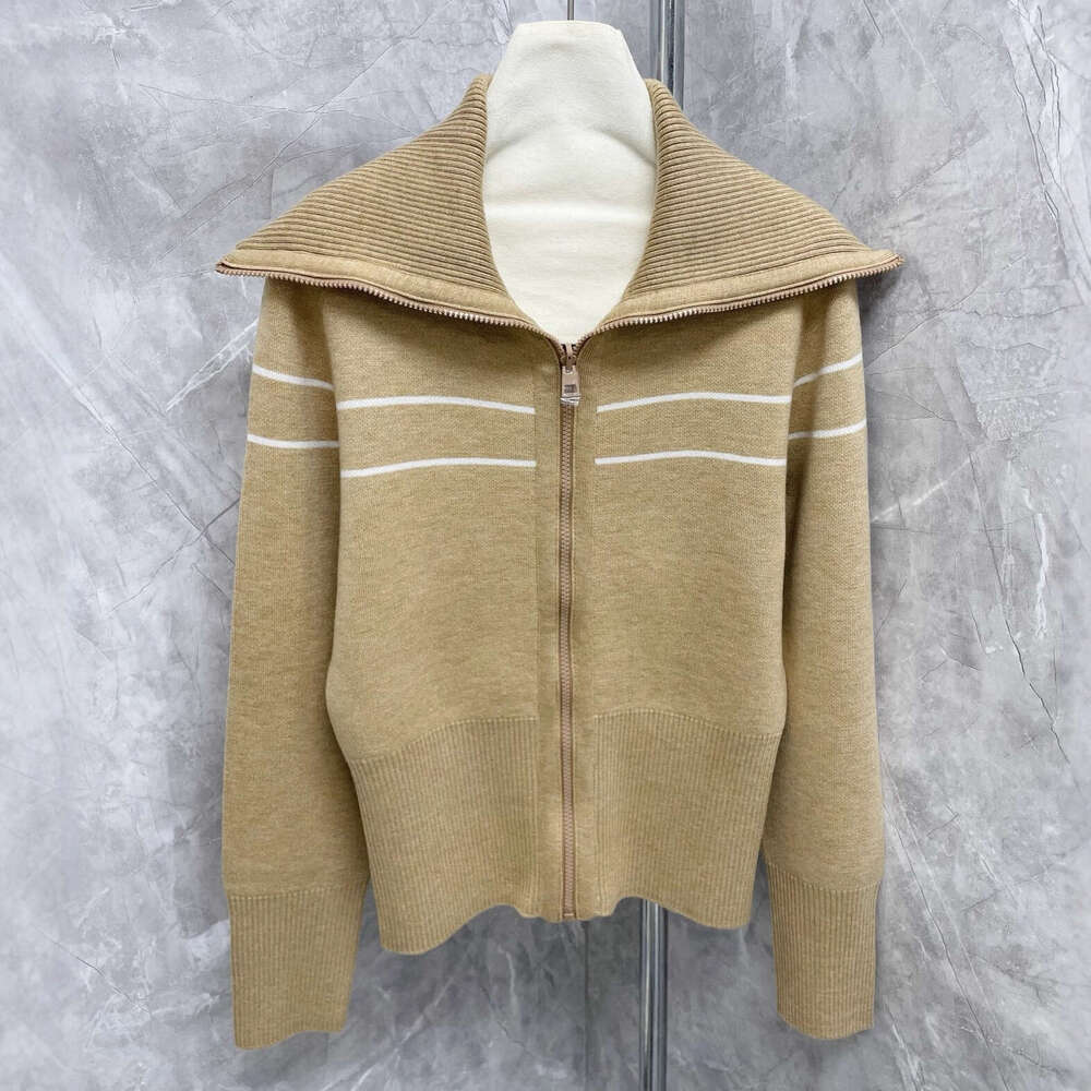 2026 Spring/Autumn/Winter Haute Couture New Coat A12 French Fashion Big Collar Double sided Zipper Jacquard Knitted Cardigan