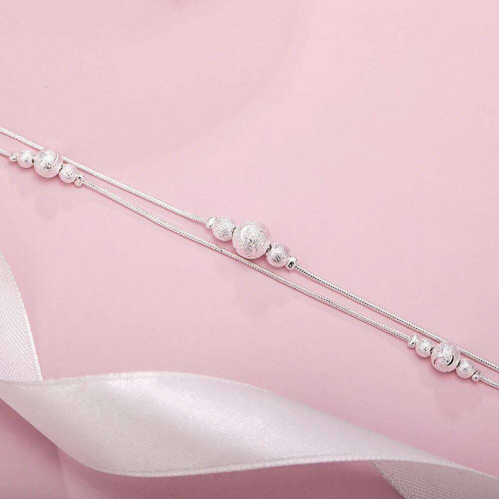 new arrive 925 Sterling Silver Geometry beads Chain Bracelet for Women Men Fashion Wedding Fine Jewelry Christmas Gift Z260313