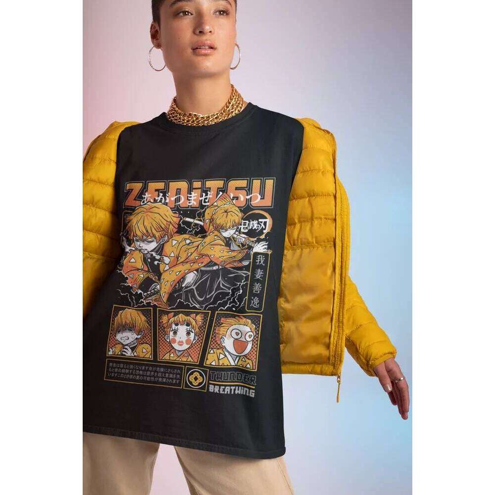 Agatsuma Zenitsu T-Shirt Demon Slayer Kimetsu No Yaiba Movie Halloween shirt Z260314