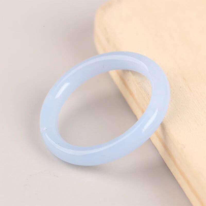 Fashion Non-fading Vegetarian Imitation Jade Thin Ring For Woman Vintage Jewelry Girls Accessories Gifts H260312