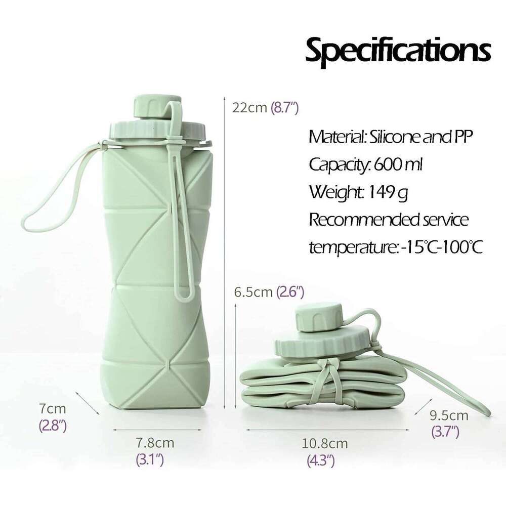 Silicone Collapsible Sports Bottles Outdoor Camping Folding Water Cup Large Capacity Travel Foldable Leakproof.kettle Z260314