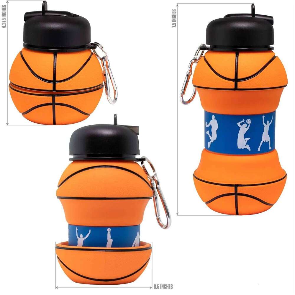 Soft Silicon Sports Bottle Water Basketball Soccer Ball BPA free for Kids Gift Father's Holiday Free Shipping Z260313