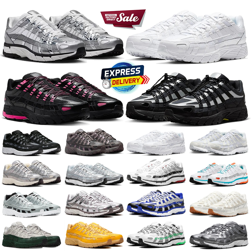 Designer p6000 Trainers Mens Womens Sneakers Factory Direct Sale Mesh leather EVA Metallic Silver Triple Black Outdoor Sports mens trainers Running Shoes P 6000