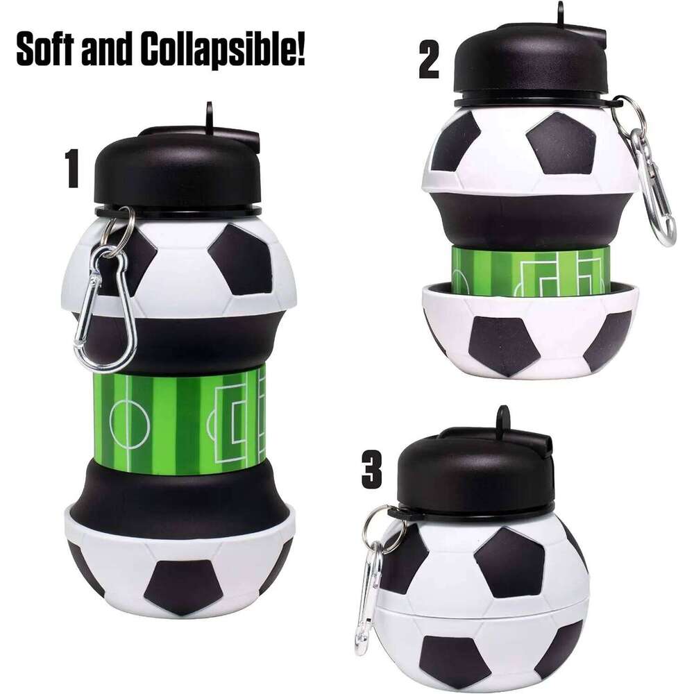 Soft Silicon Sports Bottle Water Basketball Soccer Ball BPA free for Kids Gift Father's Holiday Free Shipping Z260314
