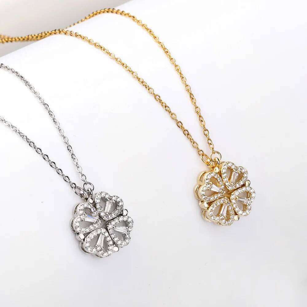 Special Design Closed Cr Open Heart Magnetic Pendant Charm Necklace Women Gift Jewelry H260312