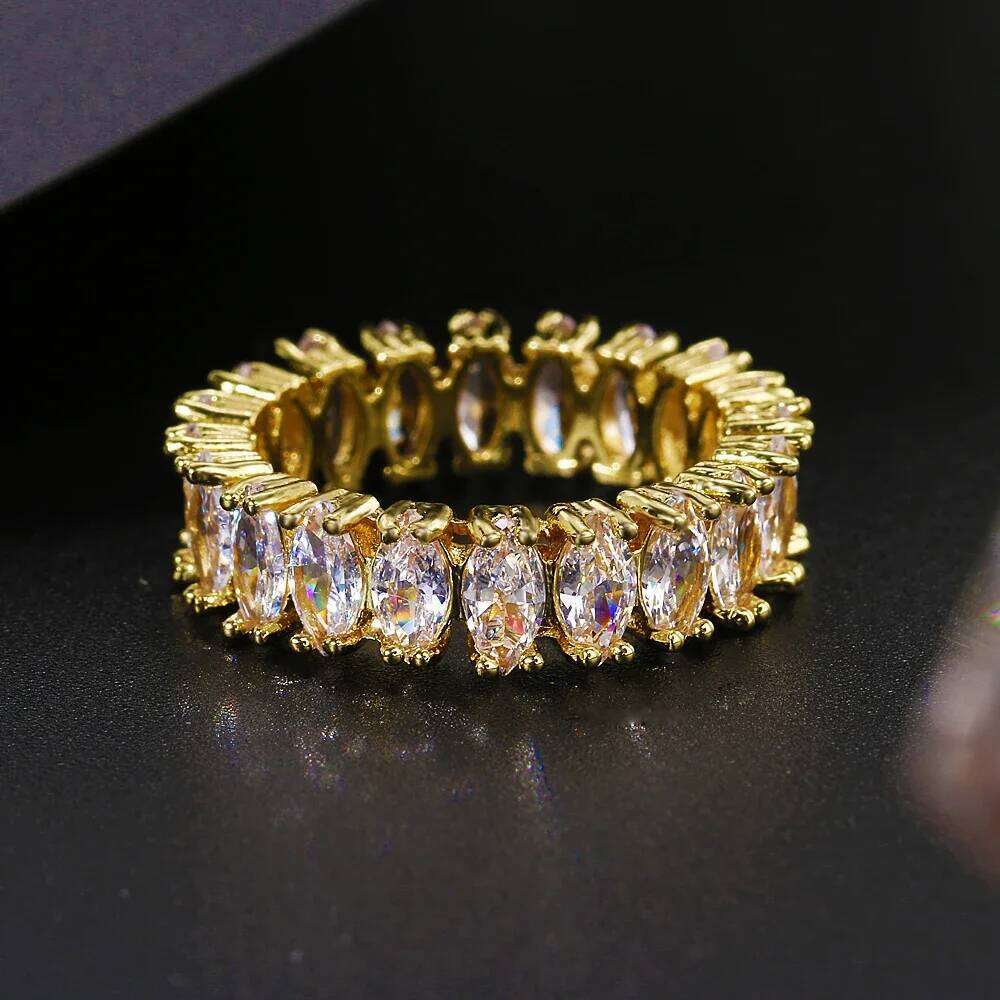 Fashion Luxury Cubic Zirconia Engagement Rings for Women Marquise Crystal Wedding Ring Party Jewelry Gift H260312