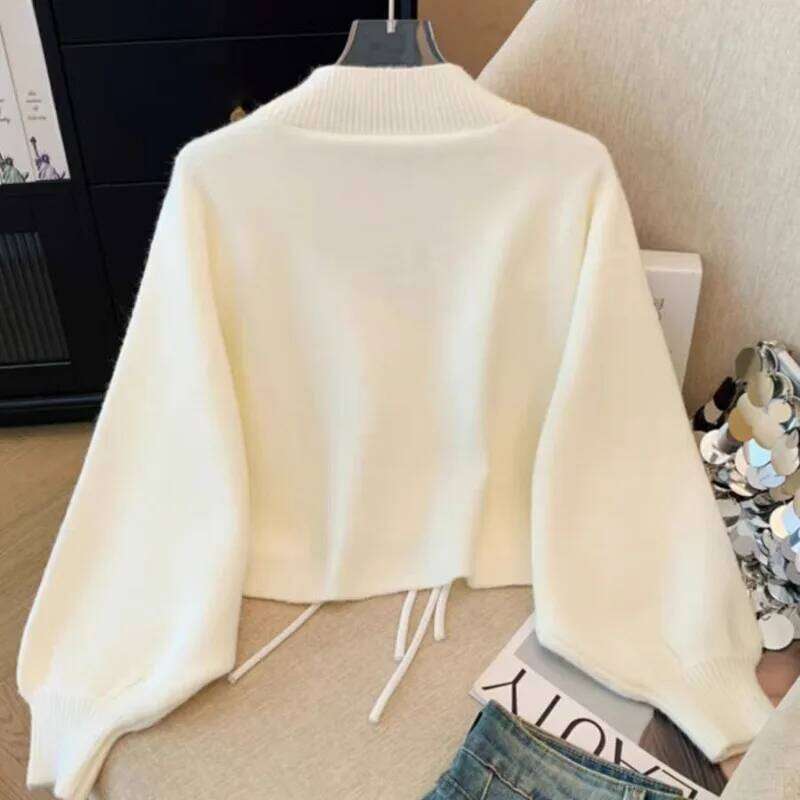 Cardigan Women V-neck New Chinese Style Ins Embroidery Design Trendy All-match Outwear Knitted Gentle Elegant Autumn Cozy Chic Z260313