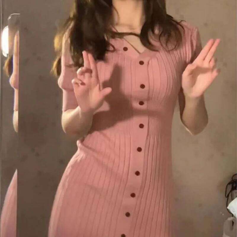 Women's Knit Sweater Dress Knitted One-piece Dresses For Women Autumn Winter 2025 Korean Fashion High Quality Loose Midi Long Z260314