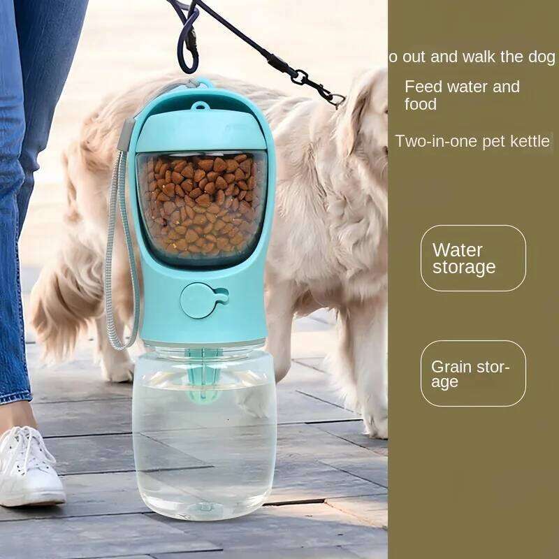 DJH Portable Dog Cat Bottle with Storage Food and Water Container for Puppy Pets dogs Feeder Bowl Outdoor Travel Pet supplies 26W0313