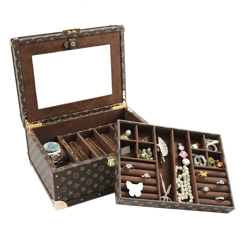 Capacity Large High-Fashion Handheld Cosmetic Bag PVC Waterproof Portable Vintage & Toiletry Organizer