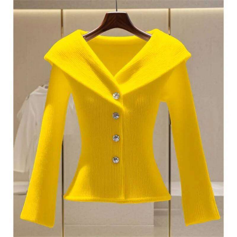 Cardigan Sweaters Jacket Women Fashion Autumn New V-Neck Elegant High Quality Casual Coat Female Short Slim Knitted Ladies Tops Z260314