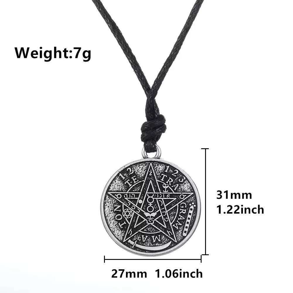 Skyrim Tetragrammaton Pentagram Wicca Pendant Necklace Men's Fashion Retro Talisman Birthday Jewelry Gift H260312