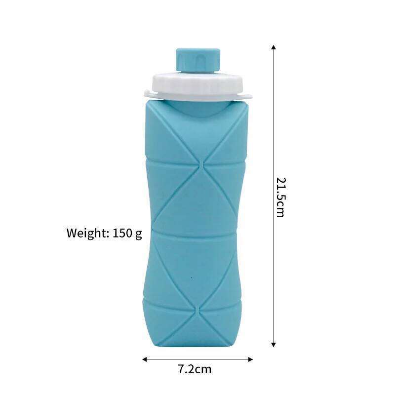 Foldable 600ML Sport Bottle Outdoor Camping Hike Portable Water Cup Thickened Food Grade Silicone Running Cycling Kettle Z260313