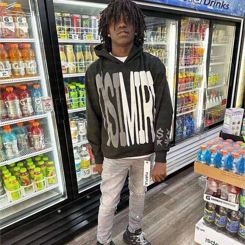 Y2K Men's Women's Street Wear Letter Foam Printed Loose Fitting Pullover Sweatshirt European American Hip-hop Gothic Hooded Top Z260314