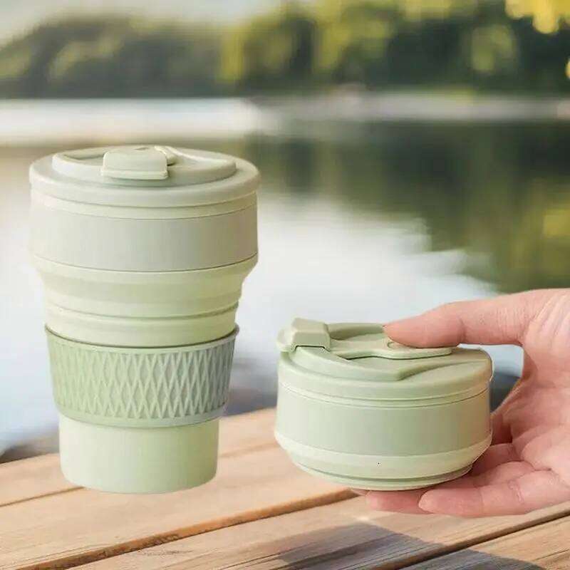 1Pcs 350ml Coffee Mugs Collapsible Silicone Cup Folding Water Cups BPA FREE Travel Insulated Bottle Outdoor Tableware Z260314