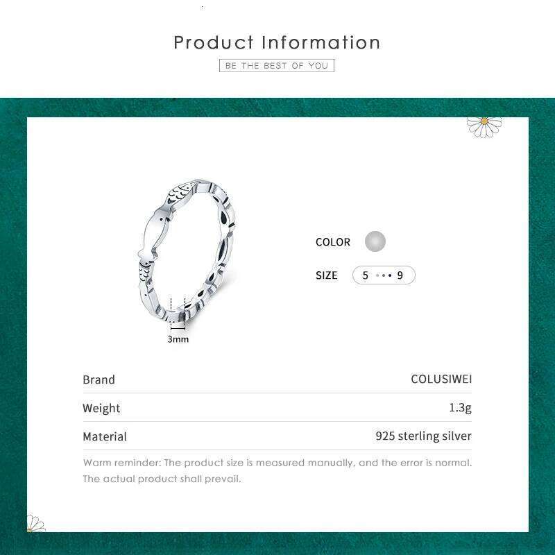 Modian Novel Fish Stackable Ring Real 925 Sterling Silver Fashion Special Animal Finger Rings Minimalist Jewelry For Women Gift H260312