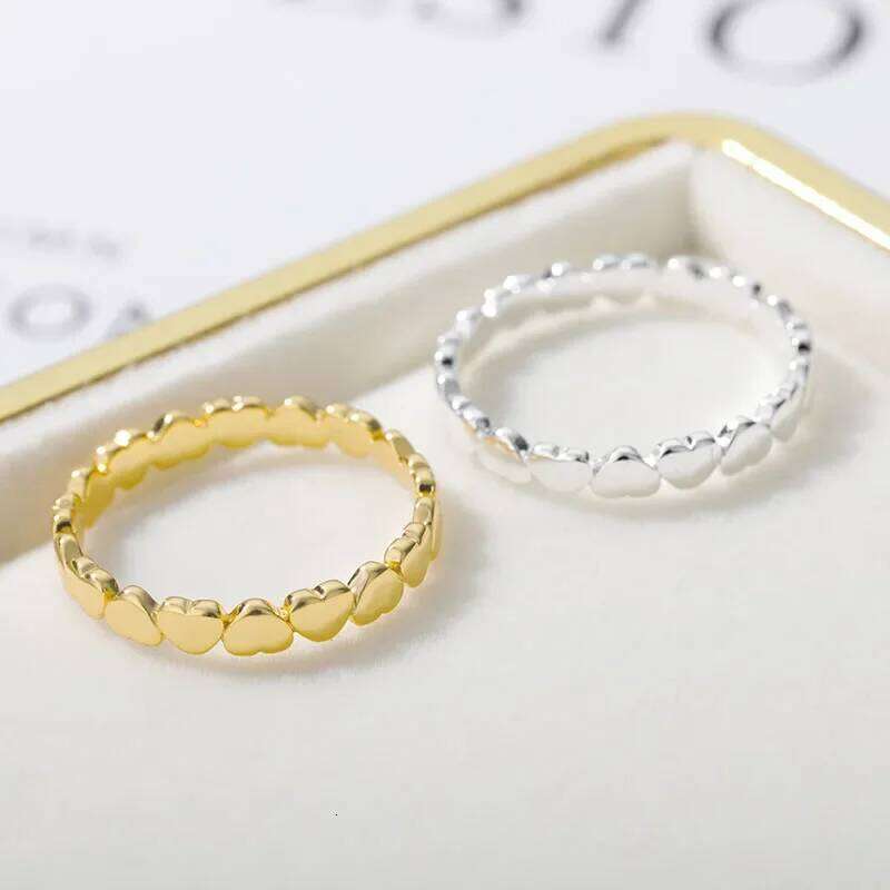 Cute Simple Heart for Women Men Stainless Steel Gold Color Finger Rings Couple Wedding Jewelry Christmas 2024 Gift H260312