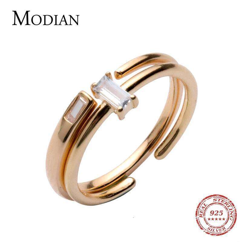 Modian Fashion 2 Different Style Sterling Silver 925 Shiny Zircon for Women Gift Stackable Slim Ring Fine Jewelry 2020 New H260312
