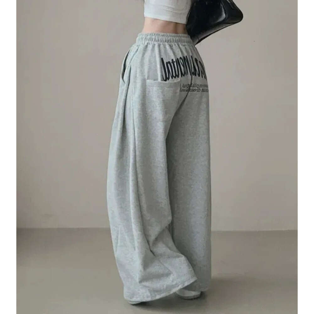 Women's Pants Women Bf Hip Hop Y2k Drawstring Printing Sweatpants Fashion Streetwear Sports Trousers Loose Casual Wide Leg Z260312