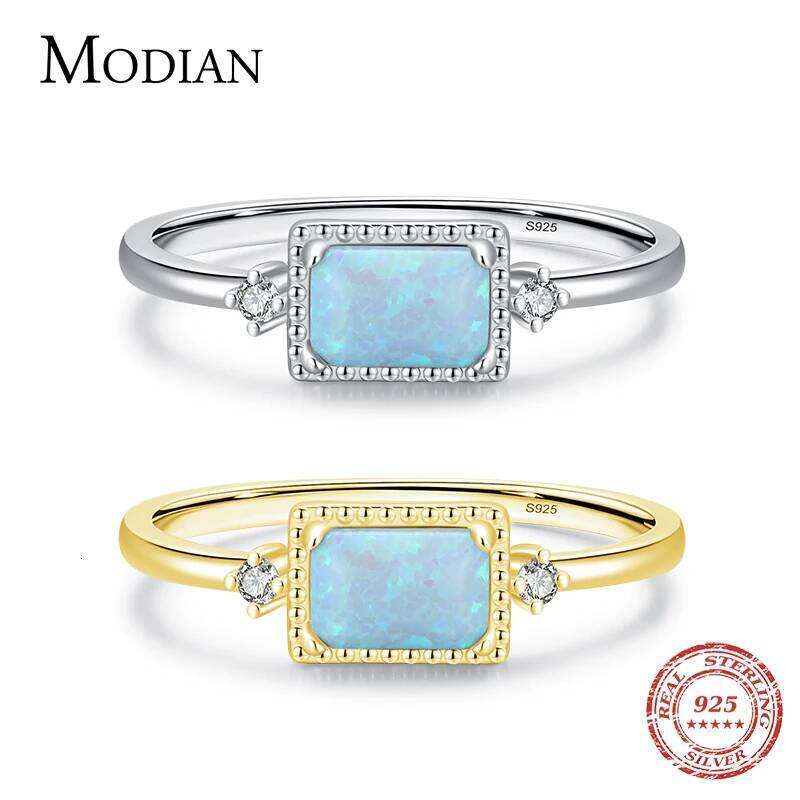 MODIAN Real 925 Sterling Silver Fantastic Natural Opals Finger Rings For Women Wedding Anniversary Jewelry Fine Accessories Anel H260312