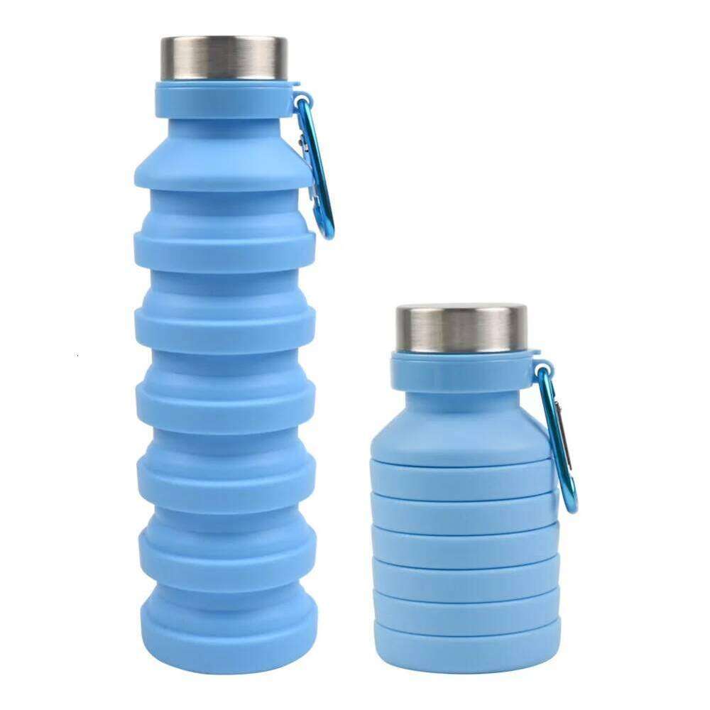 550ML Collapsible Expandable Bottle Hiking Water Silicone Portable Strap Flexible To Carry Z260314