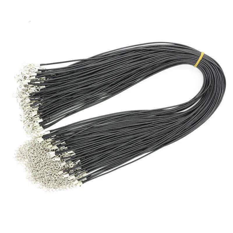 New Black PU Leather Choker Necklaces for Twisted Braided Cord Chain Necklace Clasp String Ropes Men Women gargantilha 2mm H260312