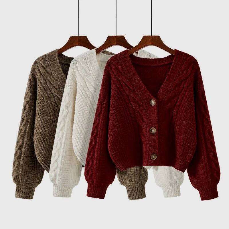Autumn Winter Fashion Cardigan Sweater Women Knitted Coats Female Solid Long Sleeve Casual Knit Jacket Cardigans Tops Knitwear Z260314