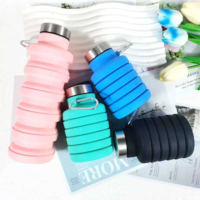 1Pcs Collapsible Water Bottle, Reuseable BPA Free Silicone Foldable Bottles Portable Hiking Cup For Outdoor Mountaineering Tours Z260313