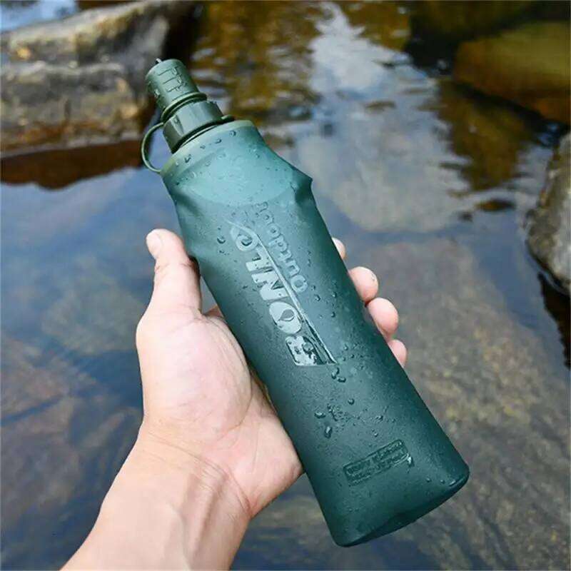 Folding Soft Flask, BPA Free Straw, Collapsible Water Bottle, Running, Jogging Hydration Bladder Pack Vest, 250ml, 500ml Z260314