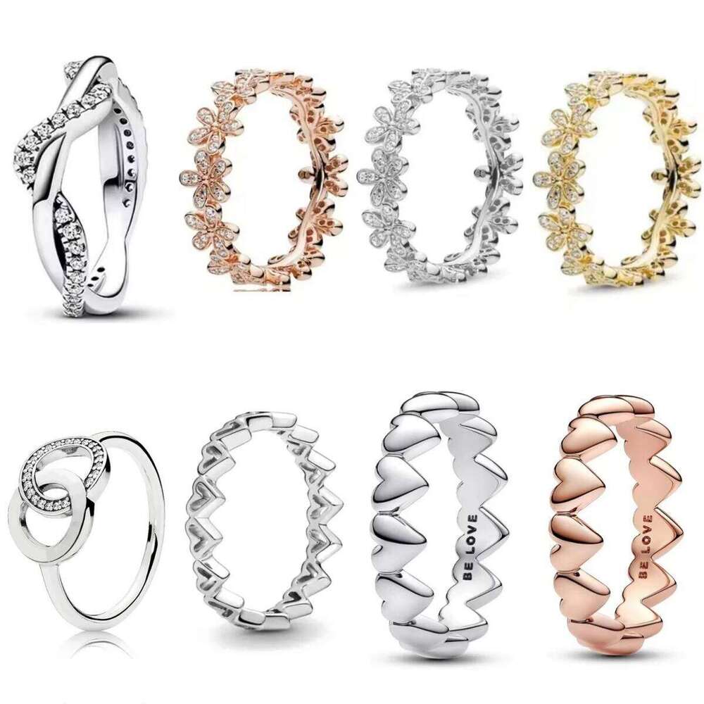 Hot Sell New 925 Silver Stackable Infinite Heart Garland Sawtooth For Women Original Wedding Ring Jewelry Gift H260312