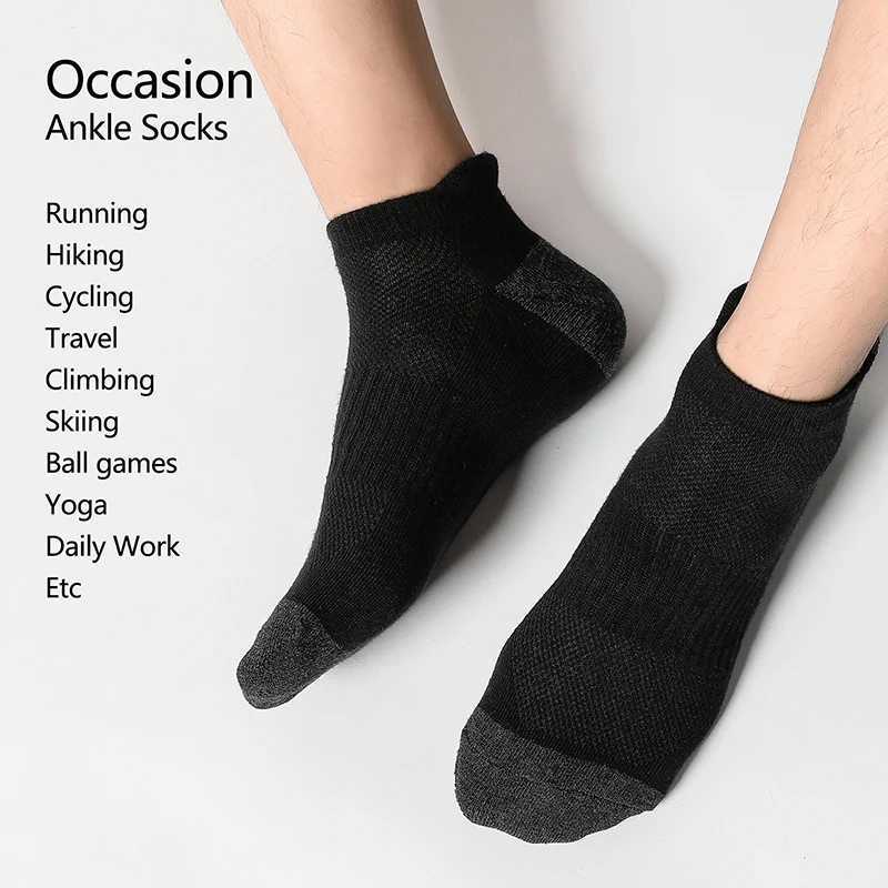 AOTOLK 6/12 Pairs Cotton Man and Women Socks Sports Solid Color Males Short Sock Cycling Breathable Ankle Summer Running Socks D260313
