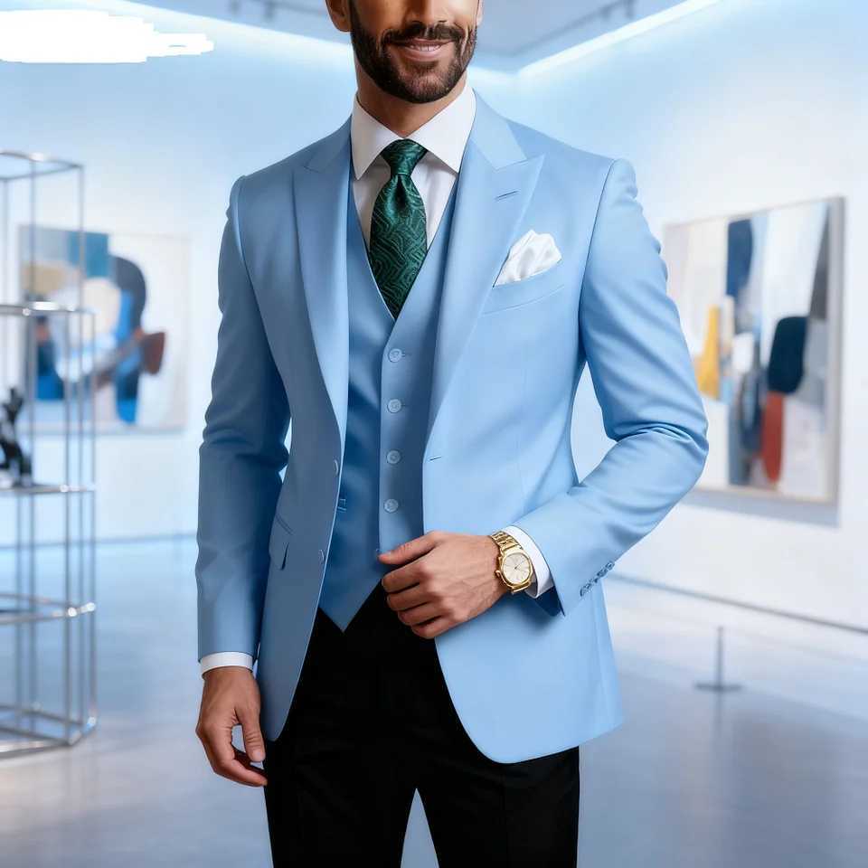 Mens Slim Fit Double Breasted Suit Vest and Pants Set for Wedding Groom Tuxedo Elegant Rose Red Business Party 3 Pcs a09 M260313