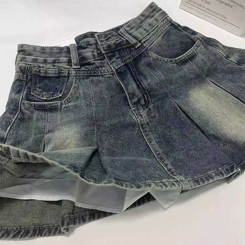 American Style Vintage Y2k Denim Woman Harajuku Retro Mini Streetwear High Waist Casual Fashion Skirt Hot Girls Z260314