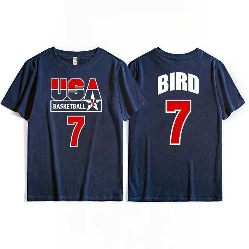 Us mens basketball team training T-shirt top retro sporty casual short-sleeved breathable quick-drying high-quality sportswear D260313